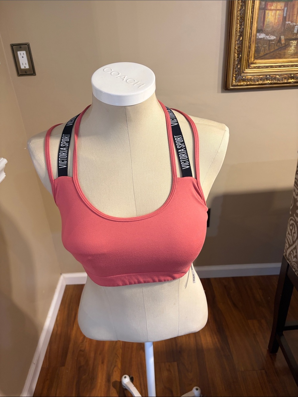 Victorias secret Coral Pink Scoop Sports Bra with Branded Straps